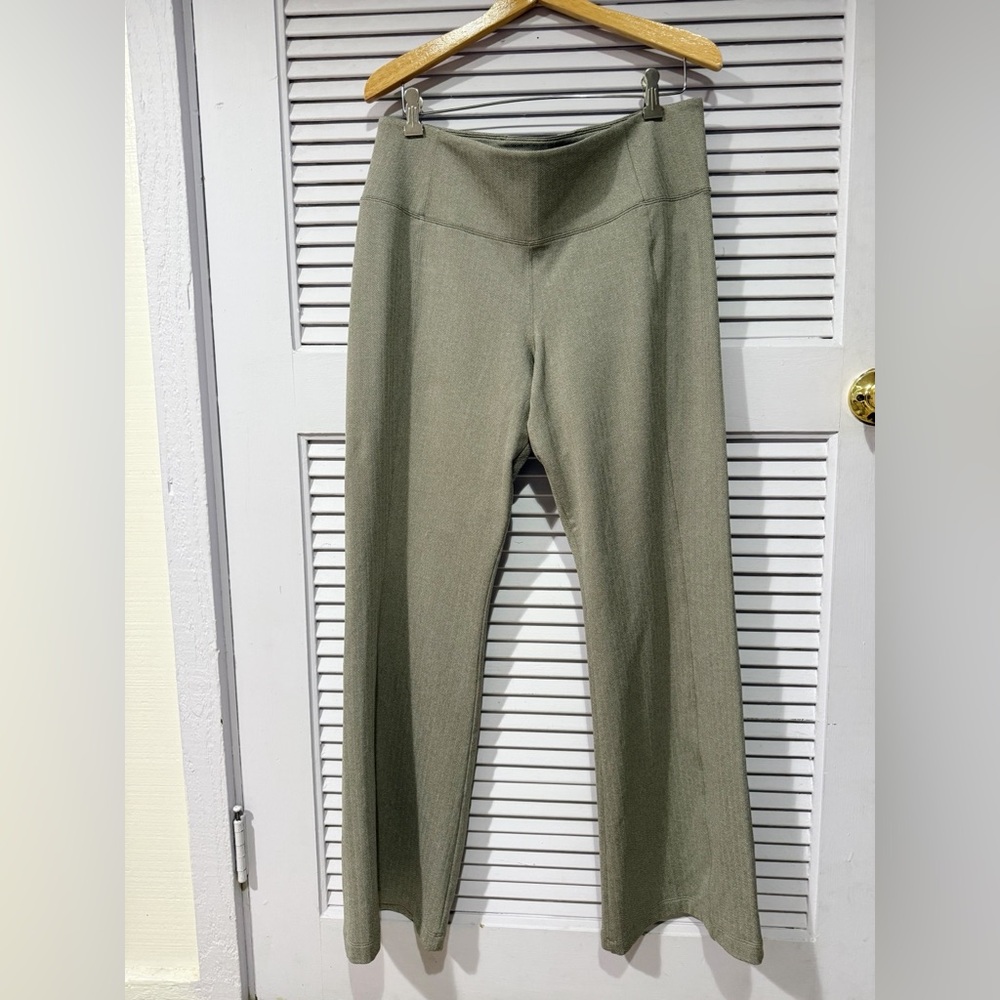 Athleta Delaney Herringbone Flate Pants  Pattern Pants Bluff Grey/TanTaupe Sz XL